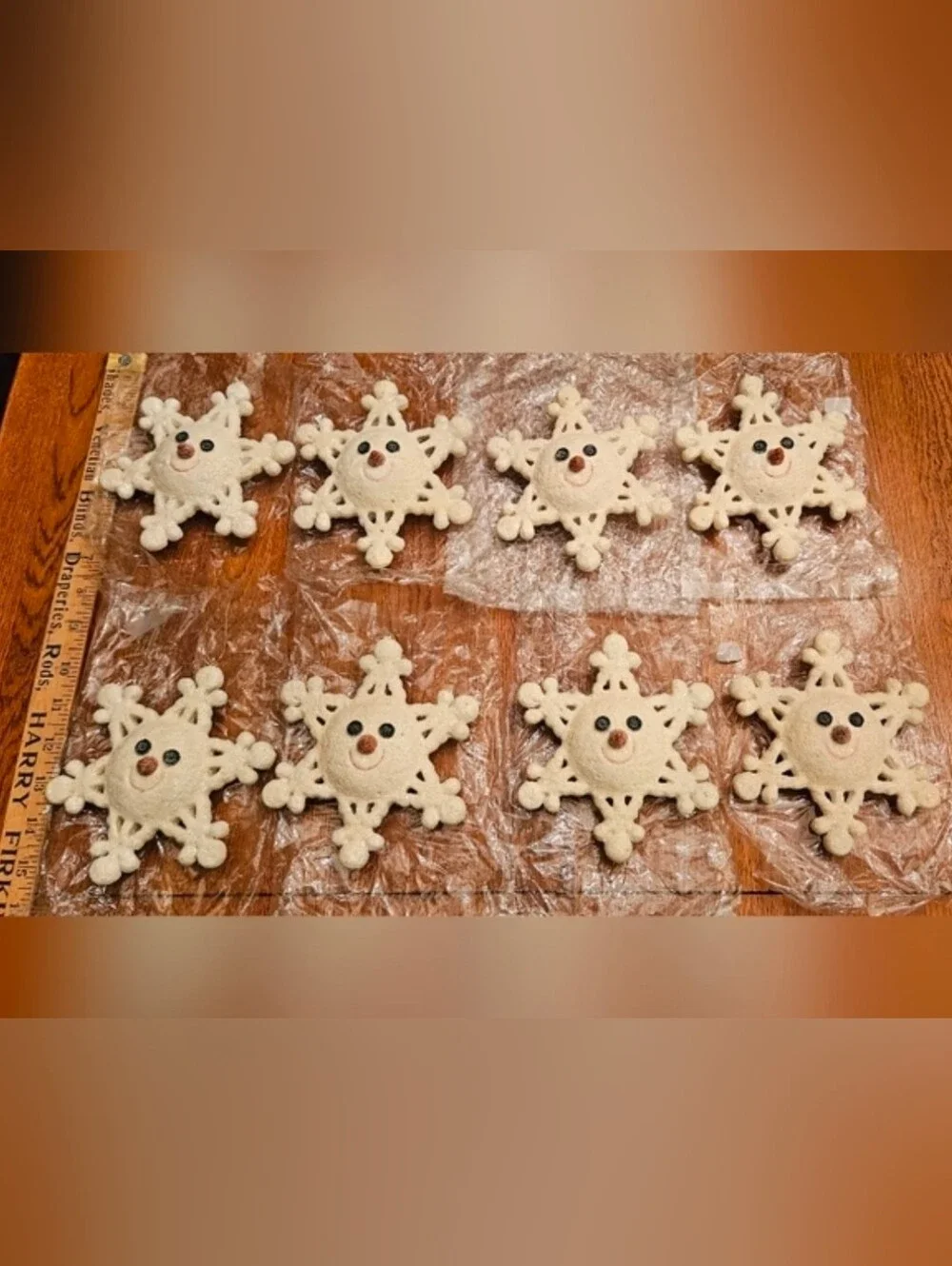NEW SNOWMAN SNOWFLAKE Ornaments - Set of 8! 6